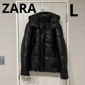 ZARA 블랙 후드 부착 다운 자켓 L