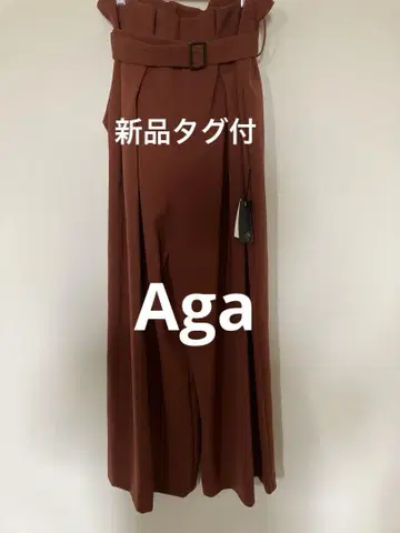 택 포함 새상품 Aga 뒷밴딩 와이드 팬츠