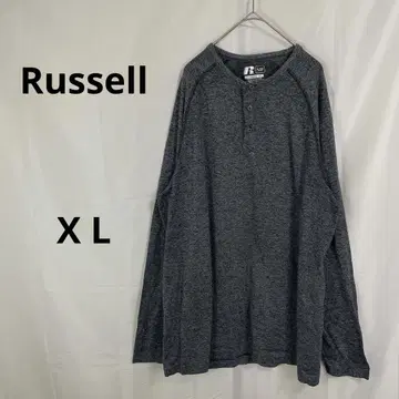 Russell 러셀 긴팔 티셔츠 다크 그레이 [ XL ] 헨리넥