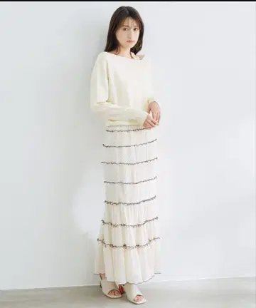 코코딜 자카드 플리츠 머메이드 스커트 사이즈 2