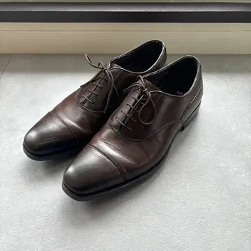 가죽 신발 방수 넓은 발볼 다크 브라운 25cm