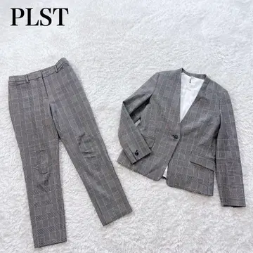 플라스테 노카라 팬츠 수트 셋업 워셔블 체크 최근 모델