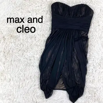 max and cleo 블랙 컬러 쉬폰 디자인 오프숄더 드레스