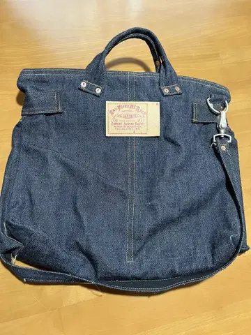 데님 토트백 다크 네이비 원피스 오브 블록