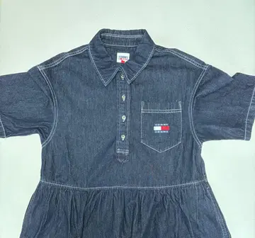 TOMMY JEANS 다크 데님 반팔 원피스 XS