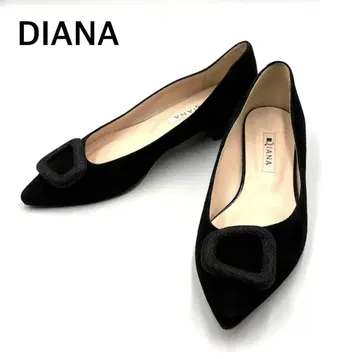 [ 컨디션 최상 ] DIANA 23.5 스웨이드 플랫슈즈 블랙 스틸레토