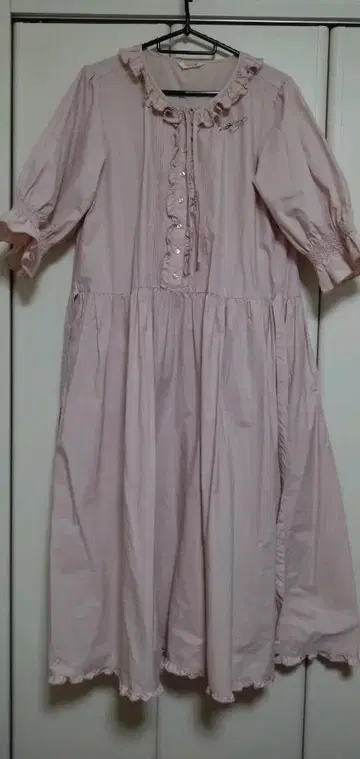 핑크하우스 미디 기장 원피스