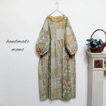handmade 윌리엄 모리스 패치워크풍 원피스 free