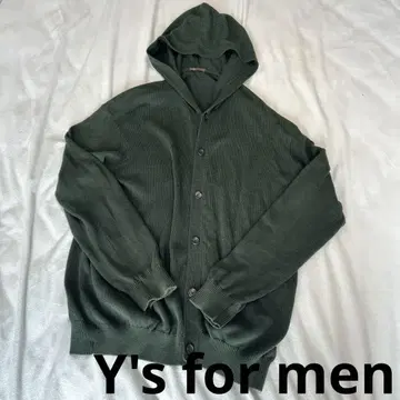 Y's for men 후드 부착 가디건 다크 그린