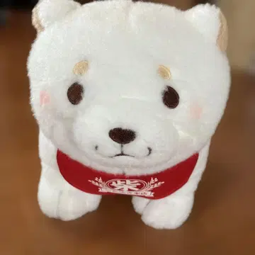 시바견 봉제 인형 빨간색 반다나 포함