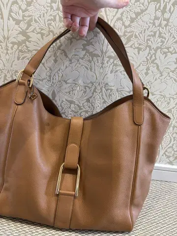 DELVAUX 브라운 가죽 토트백