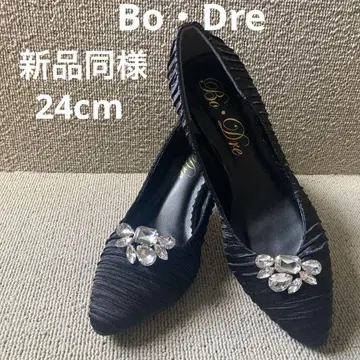새상품급 24cm Bo Dre 드레이프 패브릭 펌프스 블랙