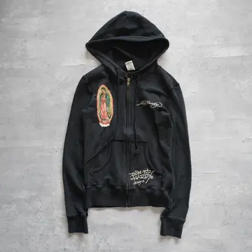 Ed Hardy 에드하디 집업 후드티 마리아 블랙 XS 사이즈