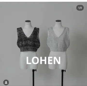 LOHEN 택 포함 새상품 라메얀 뷔스티에 니트 블랙