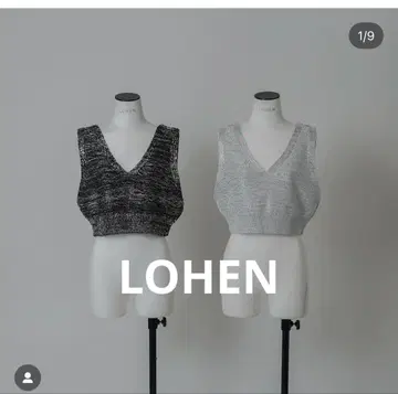 LOHEN 택 포함 새상품 라메얀 뷔스티에 니트 블랙 니트