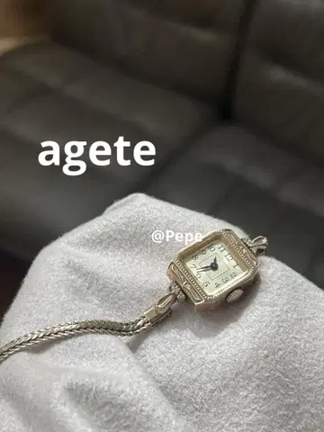 agete 손목시계 스퀘어 페이스 주얼리 워치