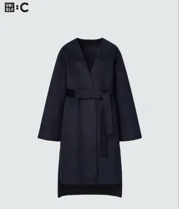 UNIQLO C 네이비 벨트 롱 코트 M 사이즈