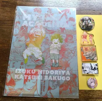 히로아카 원화전 바쿠고 미도리야 캔뱃지 아크릴 블록 클리어 파일