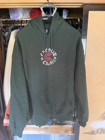 CACTUS CLUB XL 다크 그린 후드티
