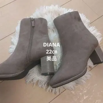 DIANA 그레이 스웨이드 느낌 지퍼 부티 22 미사용