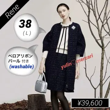새상품급 39,600 Rene 펄 x 리본 니트 풀오버 (38 L)