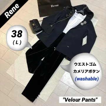 새상품급 Rene 벨로아 테이퍼드 팬츠(38 L 블랙 허리밴딩)