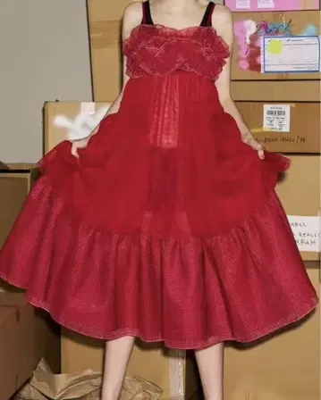 POPPY 아사기니뇨 GATHER FRILL TULLE DRESS
