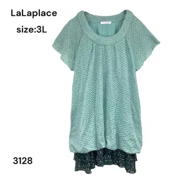 LaLaplace 원피스 니트 반팔 3L 빅 아크릴 멋쟁이