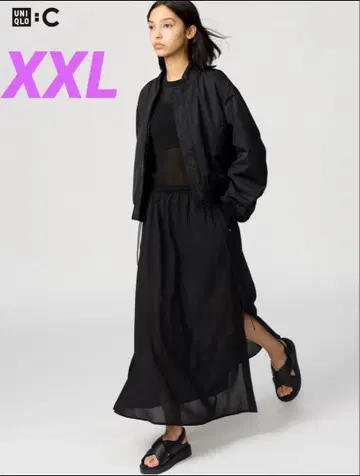 메쉬 개더 롱 슬릿 스커트 유니클로 UNIQLO:C XXL
