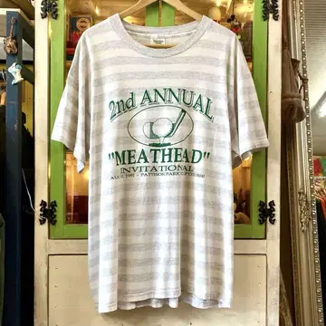 90s USA제 빈티지 T셔츠 보더 XXXL 싱글 스티치