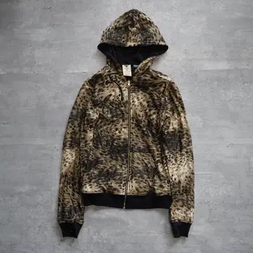 Ed Hardy 에드하디 집업 후드티 표범 무늬 레오파드 XS
