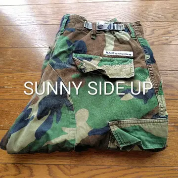 SUNNY SIDE UP 리메이크 카모플라쥬 카고 팬츠 군용 빵