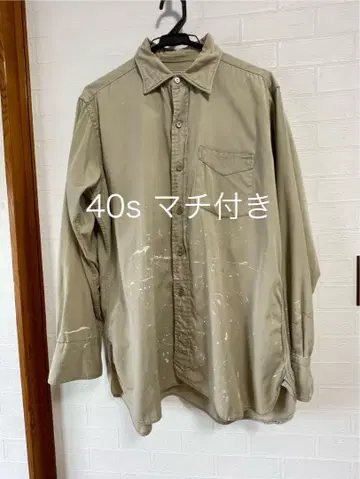 [ 50s ] 밴드 포함 페인트 튄 빈티지 워크 셔츠