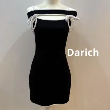 [ Darich ] 다리치 파이핑 오프숄더 미니 원피스 블랙