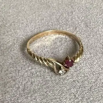 9K 반지 푸치 다이아 루비 주얼리 마키