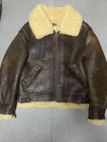 AVIREX B-3 플라이트 자켓 브라운 무스탕 보아 양가죽