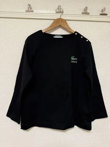 [ BEAMS BOY ] LACOSTE 롱 슬리브 티셔츠 블랙