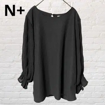 5698N+ N플러스 긴팔 오버 셔츠 블라우스 루즈핏 소매 L 블랙