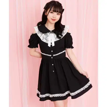 시크릿 허니 레이스 케이프풍 원피스 (블랙)