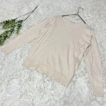센스 오브 플레이스 [ F ] 베이지 V넥 긴팔 니트 스웨터