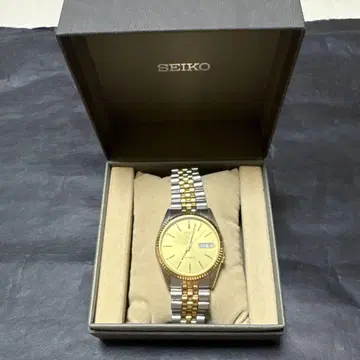 단종 레어 SEIKO 5 자동 와인딩 시계 골드/실버