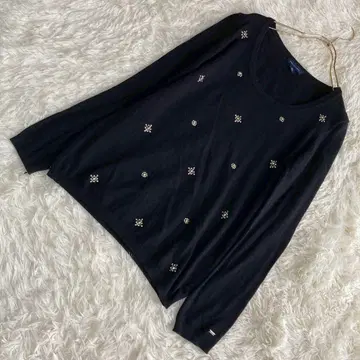 TOMMY HILFIGER 비쥬 니트 블랙 XS 깔끔 비즈