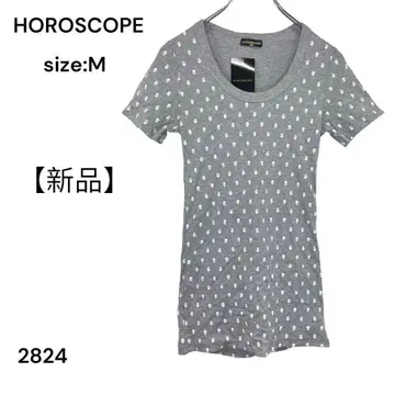 [ 새상품 ] HOROSCOPE 셔츠 상의 M 해골 그레이 반팔