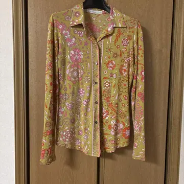 [ EMILIO PUCCI ] 실크 100% 플라워 프린트 긴팔 셔츠