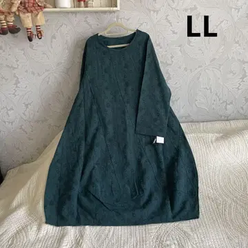 새상품*빅 사이즈 내추럴 LL*그린 튜닉 원피스 귀여운