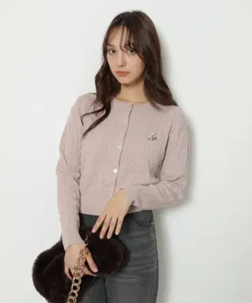 리랜드트루 mimi cat 자수 가디건 핑크