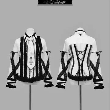 DimMoire 고딕 학원 블라우스 (White&Black)
