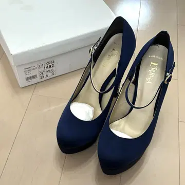 [ esperanza ] 미사용품 네이비 스트랩 하이힐
