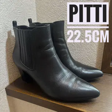 새상품급 pitti 피티 사이드고어 가죽 숏 부츠 블랙