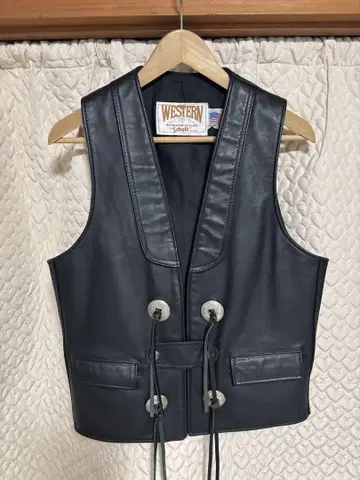 SCHOTT 샷 WESTERN 가죽 베스트 M 사이즈